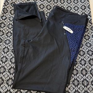 Adore Me Black Joggers with Blue Pattern